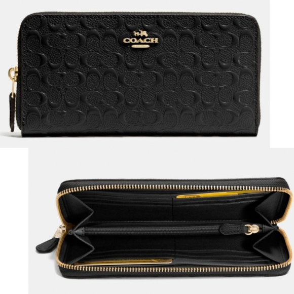 ✅ COACH SET 2 Matching Designer Authentic Purse Bag Wallet Signature Leather NWT - Picture 5 of 8